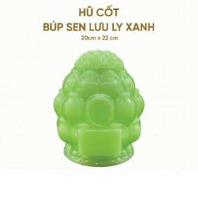 Hũ Cốt Búp Sen Ngọc Lưu Ly Xanh - Kích thước: 20cm x 22cm – HP-02