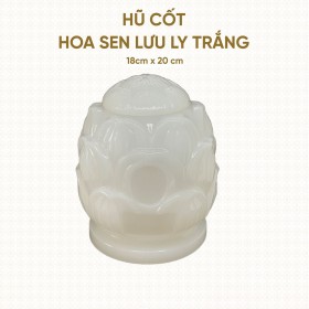 Hũ Cốt Sen Ngọc Lưu Ly Trắng 18cm x 20cm – HP-03