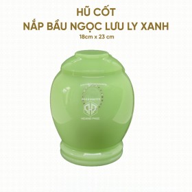 Hũ Cốt Ngọc Lưu Ly Xanh Nắp Bầu (Không khắc hoa văn) 18cm x 23cm – HP-11