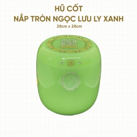 Hũ Cốt Ngọc Lưu Ly Xanh Nắp Tròn 20cm x 20cm – HP-15