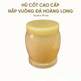 Hũ Cốt Cao Cấp Đá Hoàng Long Nắp Vuông 16cm x 19cm - HP-19