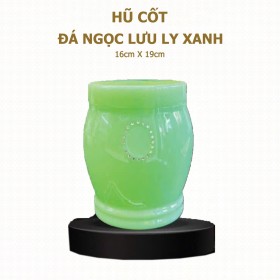 Hũ Cốt Đá Ngọc Lưu Ly Xanh (Nguyên Khối) 16cm x 19cm - HP-28